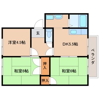 間取図 近鉄橿原線/結崎駅 徒歩7分 2階 築25年