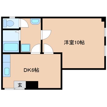 間取図 近鉄天理線/天理駅 徒歩16分 1階 築34年