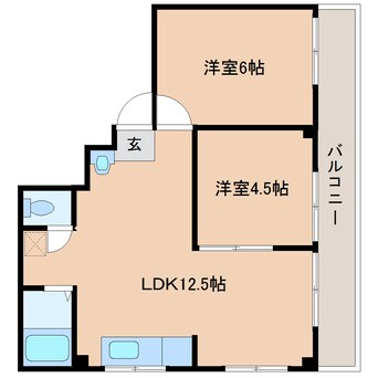 間取図 近鉄天理線/天理駅 徒歩16分 3階 築34年