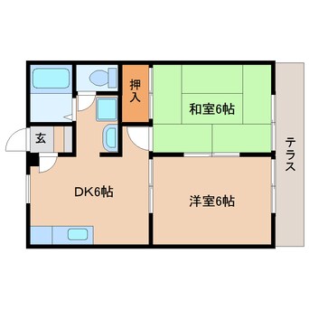 間取図 近鉄天理線/天理駅 徒歩14分 1階 築28年