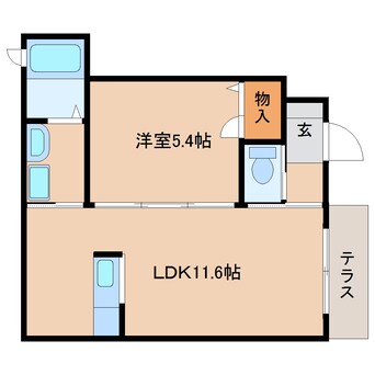 間取図 近鉄天理線/前栽駅 徒歩5分 1階 築13年