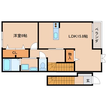 間取図 近鉄天理線/天理駅 徒歩9分 2階 築10年