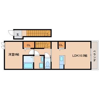 間取図 近鉄天理線/天理駅 徒歩10分 2階 築10年