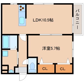 間取図 近鉄天理線/天理駅 バス10分豊井下車:停歩3分 2階 築18年