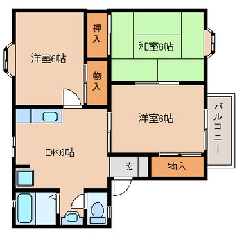 間取図 近鉄天理線/前栽駅 徒歩19分 2階 築30年