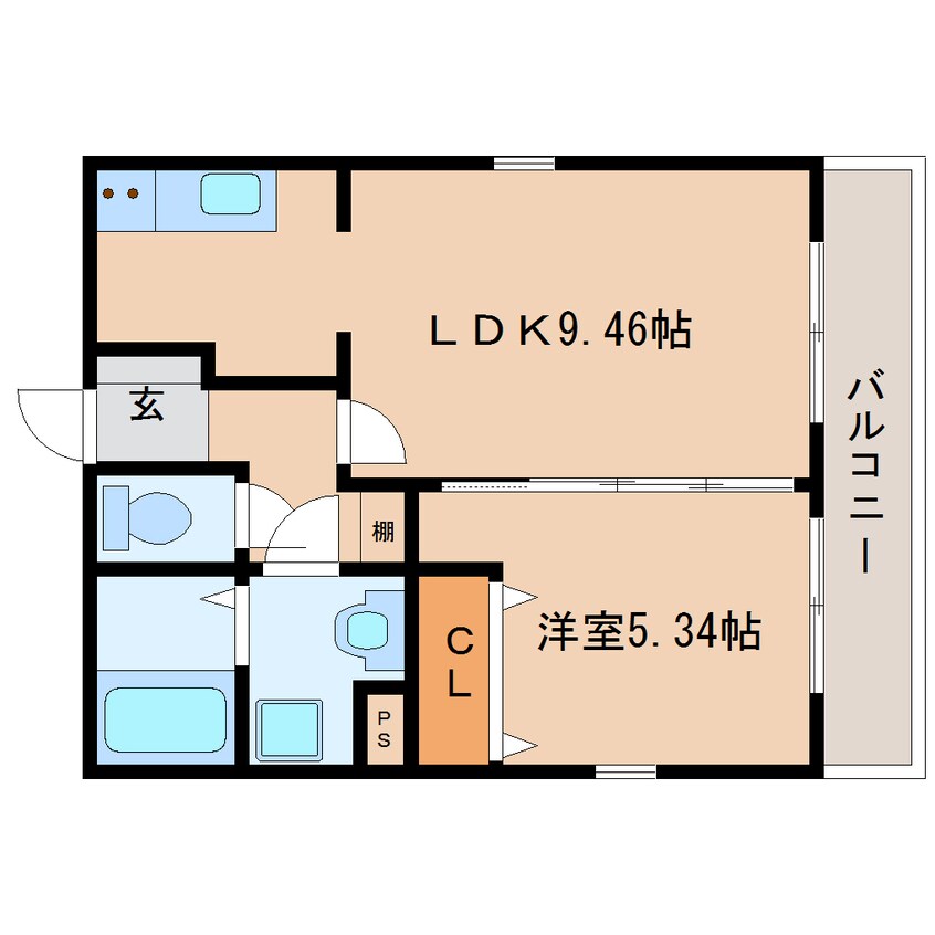間取図 近鉄天理線/天理駅 徒歩5分 2階 築10年