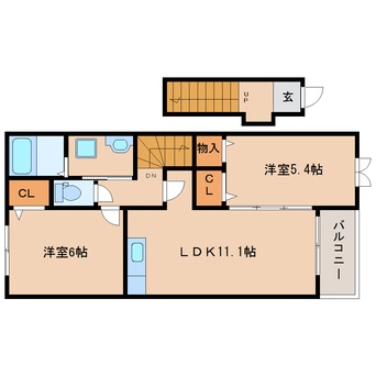 間取図 近鉄天理線/天理駅 徒歩12分 2階 築9年
