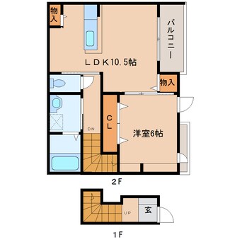 間取図 近鉄天理線/天理駅 徒歩12分 2階 築8年