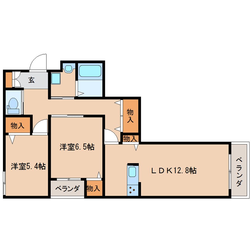 間取図 近鉄天理線/二階堂駅 徒歩6分 3階 築7年