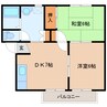 桜井線<万葉まほろば線>/櫟本駅 徒歩2分 1階 築35年 2DKの間取り