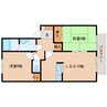 近鉄天理線/前栽駅 徒歩15分 2階 築27年 2LDKの間取り