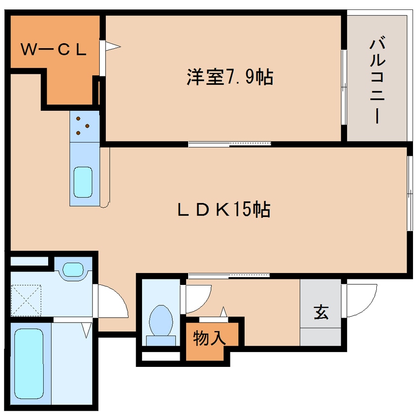 間取図 近鉄天理線/前栽駅 徒歩14分 1階 築5年