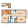 近鉄天理線/二階堂駅 徒歩9分 2階 築4年 2LDKの間取り