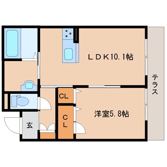 間取図 近鉄橿原線/結崎駅 徒歩6分 1階 築4年
