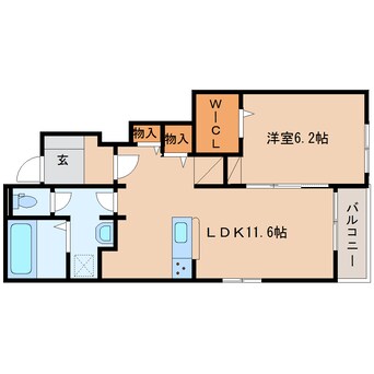 間取図 近鉄天理線/天理駅 徒歩5分 1階 築4年