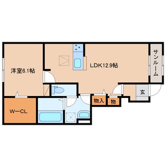 間取図 近鉄天理線/前栽駅 徒歩10分 1階 築1年