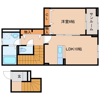 間取図 近鉄天理線/天理駅 徒歩16分 2階 築2年