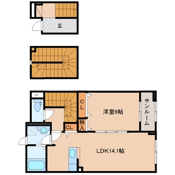 間取図 近鉄天理線/天理駅 徒歩16分 3階 築2年