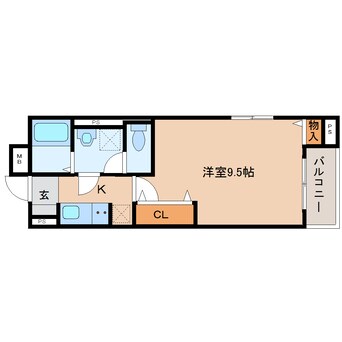 間取図 近鉄天理線/天理駅 徒歩9分 2階 1年未満