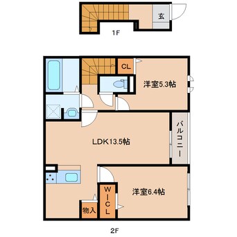 間取図 近鉄天理線/天理駅 徒歩14分 2階 1年未満