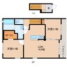 近鉄田原本線/但馬駅 徒歩16分 2階 築浅 2LDKの間取り