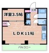 ラ・ビスタ 1LDKの間取り