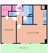 クラウディア野江 1LDKの間取り