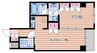 M+FLATS 1LDKの間取り