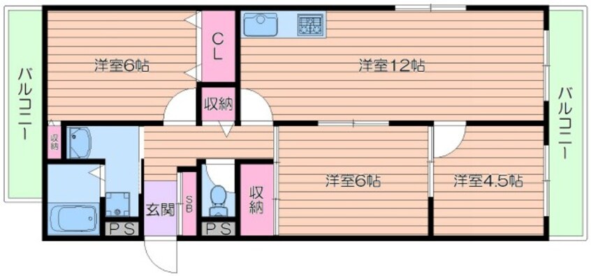 間取図 ソレイユ二番館