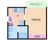 ウインズコート清水 1Kの間取り