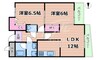 フレアコート京橋 2LDKの間取り