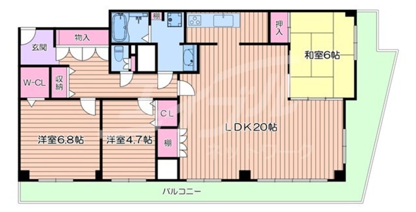 間取図 おおさか東線/城北公園通駅 徒歩14分 25階 築36年