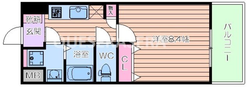 間取図 大阪メトロ御堂筋線/中津駅 徒歩3分 8階 築17年