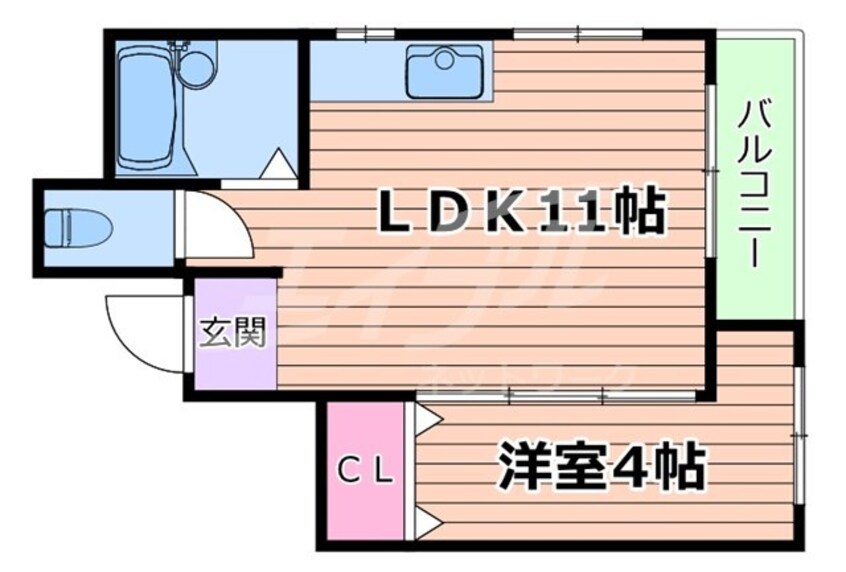 間取図 京阪本線・鴨東線/森小路駅 徒歩5分 4階 築34年