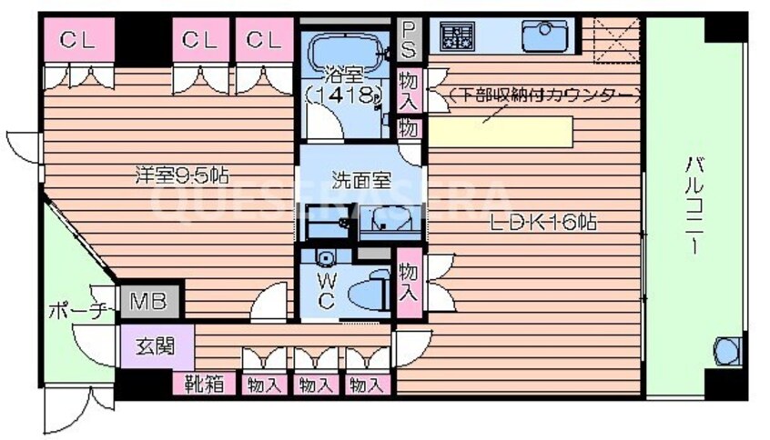 間取図 リーガル西天満Ⅱ