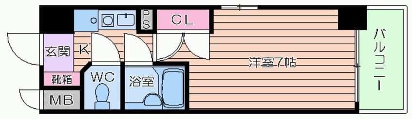 間取図 大阪メトロ谷町線/中崎町駅 徒歩5分 7階 築25年