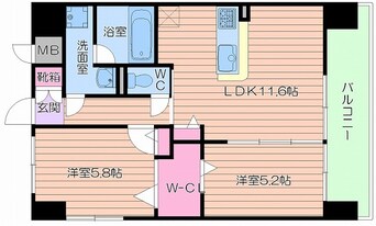 間取図 大阪メトロ谷町線/中崎町駅 徒歩5分 3階 築15年