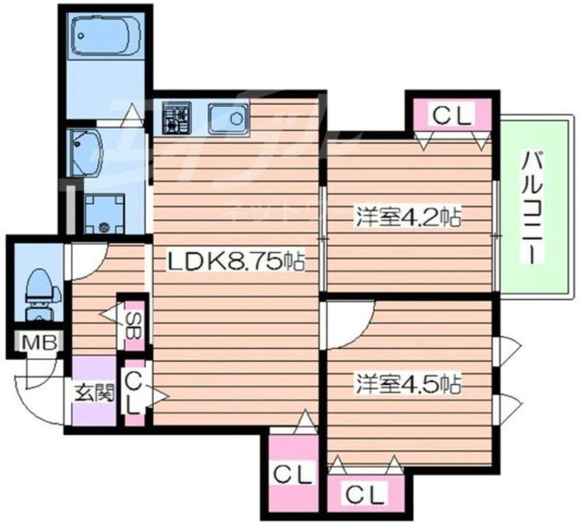 間取図 セレニティ今福南