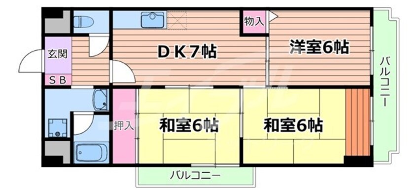 間取図 レジョンドール鶴見緑地