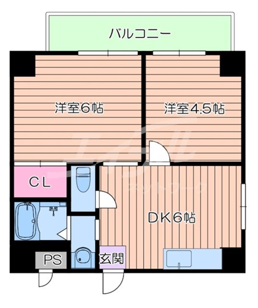 間取図 学研都市線<片町線>・JR東西線/放出駅 徒歩10分 2階 築27年