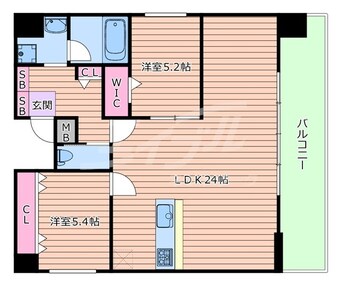 間取図 学研都市線<片町線>・JR東西線/大阪城北詰駅 徒歩5分 9階 築2年