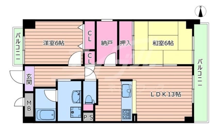 間取図 学研都市線<片町線>・JR東西線/徳庵駅 徒歩7分 3階 築25年