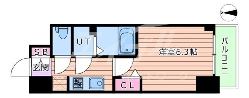 間取図 京阪本線・鴨東線/森小路駅 徒歩9分 5階 築3年