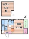 大阪メトロ中央線/緑橋駅 徒歩7分 2階 築7年 1Kの間取り