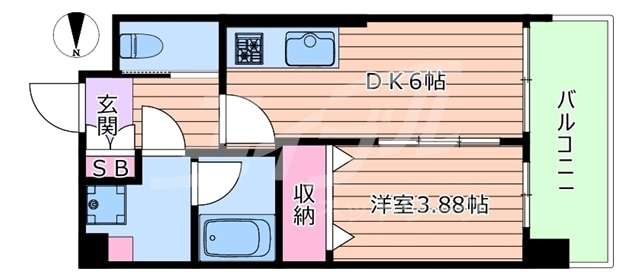 間取り図 大阪メトロ谷町線/関目高殿駅 徒歩5分 6階 築2年