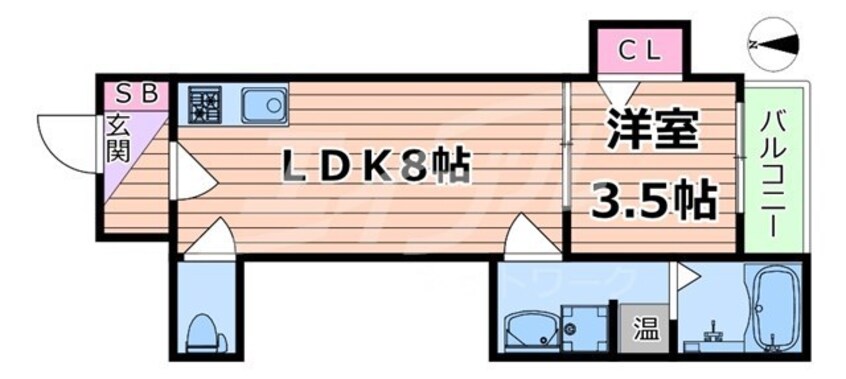 間取図 おおさか東線/放出駅 徒歩10分 1階 1年未満