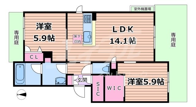 間取り図 学研都市線<片町線>・JR東西線/徳庵駅 徒歩14分 2階 築1年