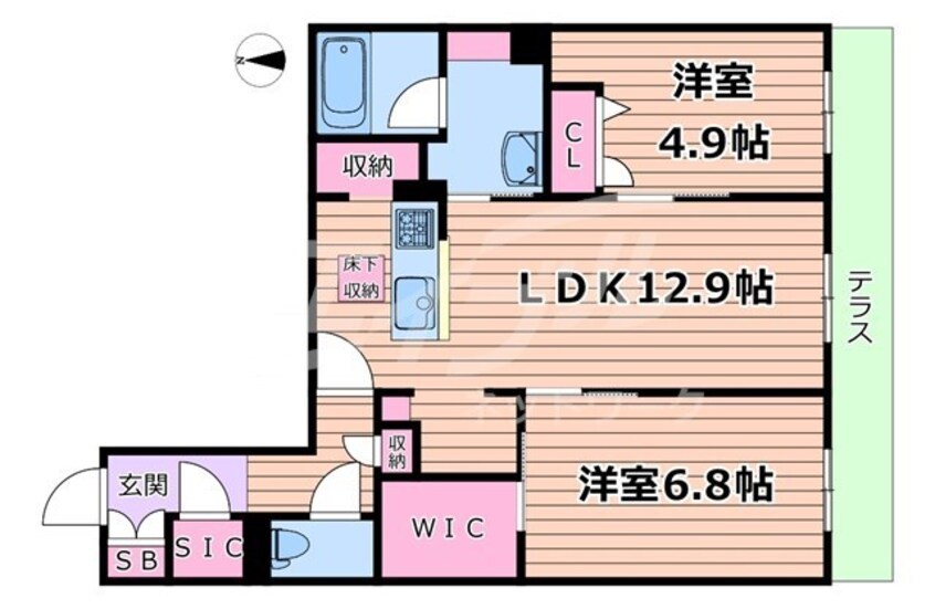 間取図 大阪メトロ長堀鶴見緑地線/鶴見緑地駅 徒歩8分 1階 1年未満