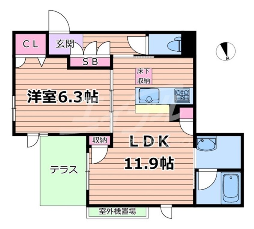 間取図 大阪メトロ谷町線/野江内代駅 徒歩9分 1階 1年未満