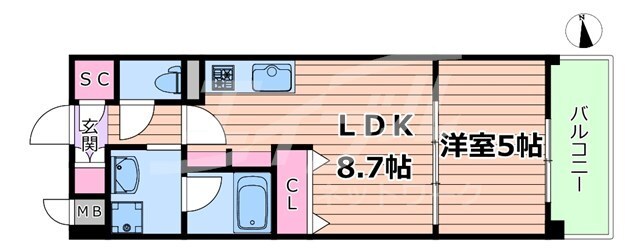 間取り図 京阪本線・鴨東線/森小路駅 徒歩8分 6階 1年未満